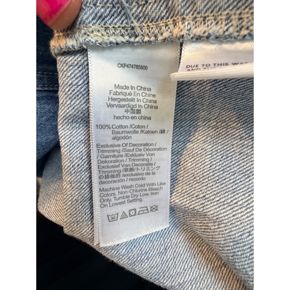 Madewell Denim Square Neck Puff Sleeve Mini Dress Blue Size 16W Pockets Cotton - Picture 12 of 14